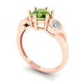 thumbnail image 2 of Three-Stone Engagement Ring for Women - 1.72ct Natural Peridot in 18K Rose Gold Promise Ring, 2 of 6