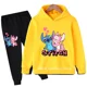 thumbnail image 3 of Conjunto de 2 piezas de ropa con capucha de punto para niños y niñas, sudadera informal de manga larga y pantalones largos, conjuntos para niños de 2 a 13 años, ropa de otoño, 3 of 5