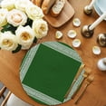 thumbnail image 2 of Green Greek Key Round 13 Inch Placemats Set of 4, Geometric Greece Ancient Farmhouse Geo HeatResistant Non Slip Place Mats for Dining Table, Wipeable Braided Kitchen Table Mats for Housewarming, 2 of 9