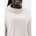 thumbnail image 4 of Time and Tru Women's Cozy Cowl Neck Top with Long Sleeves, Sizes XS-XXXL, 4 of 5