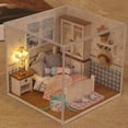 thumbnail image 1 of Miniatura Super Mini Tamaño Casa de muñecas Modelo Kits de construcción de madera, 1 of 8