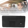 thumbnail image 2 of PU Leather Sun Visor Storage Case Car Card Organizer Vehicle Storage Pouch for Sunglasses Small Business Card Holder Type, 2 of 7