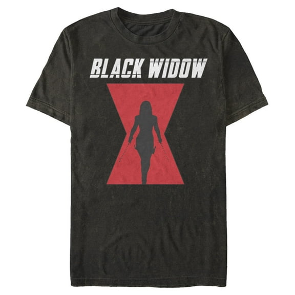 Men's Marvel Black Widow Hourglass Silhouette Graphic Tee Black 2X Large