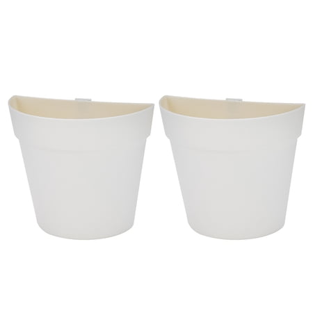 Hanging Planter Pots Wall Flower Pot Railing Plant Half Round Plastic Balcony Orchid Fence Garden