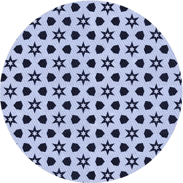 Ahgly Company Tapis d'Intérieur Lavables en Machine, Circulaires, Bleus Célestes de Transition, Ronds de 3 Pi