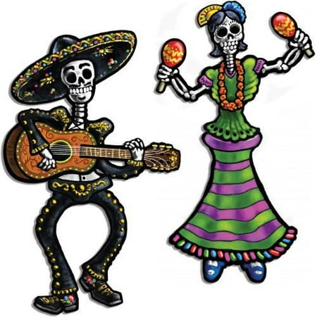 The Beistle Company 2 Piece Day of the Dead Jointed Day of the Dead Skeleton Set