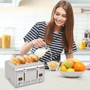 Toaster 4 Slice, Stainless Steel Bread Toaster with 2 Colorful LCD Display, 7 Shade Settings,1800W, Silver Metallic