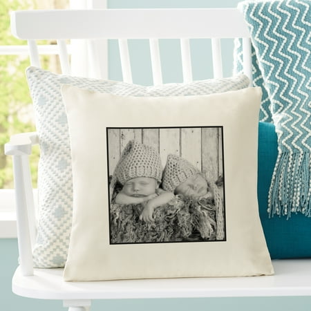 Personalized Photo Accent Pillow With Plain Border 15"x15