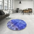 thumbnail image 4 of Ahgly Company Machine Washable Indoor Rectangle Transitional Sky Blue Area Rugs, 2' x 5', 4 of 7