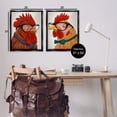 thumbnail image 3 of Stupell Industries Quirky Hipster Roosters Animals Painting Black Floater Framed Canvas Art Print Wall Art, 31 x 25, Set of 2, 3 of 9