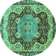 thumbnail image 1 of Ahgly Company Indoor Round Persian Turquoise Blue Traditional Area Rugs, 8' Round, 1 of 4