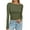 38# Army Green, variant on Black Crop Tops for Women Round Neck Long Sleeve Shirt Fall Fitted Casual Basic Tee Shirts Solid Color Dressy Clothes Camel M