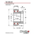 thumbnail image 3 of MAPLE ACE SA208-24G Insert Bearing 1-1/2" Bore Spherical Re-lube w/Eccentric Locking Collar, 3 of 6