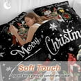 thumbnail image 4 of Christmas Snowman Comforter Set Queen Size, Xmas Box Winter Snow Wreaths Lights Black Soft Bedding Set for Man Woman, 4 Pieces Duvet Cover Set with Fitted Sheet, 2 Pillowcases, 4 of 9
