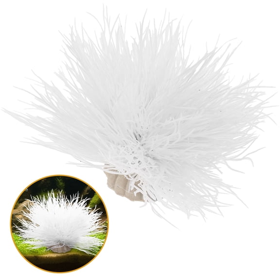 Luxshiny White Plastic Artificial Aquatic Plants for Realistic Aquarium Decoration and Lifelike Underwater Landscape