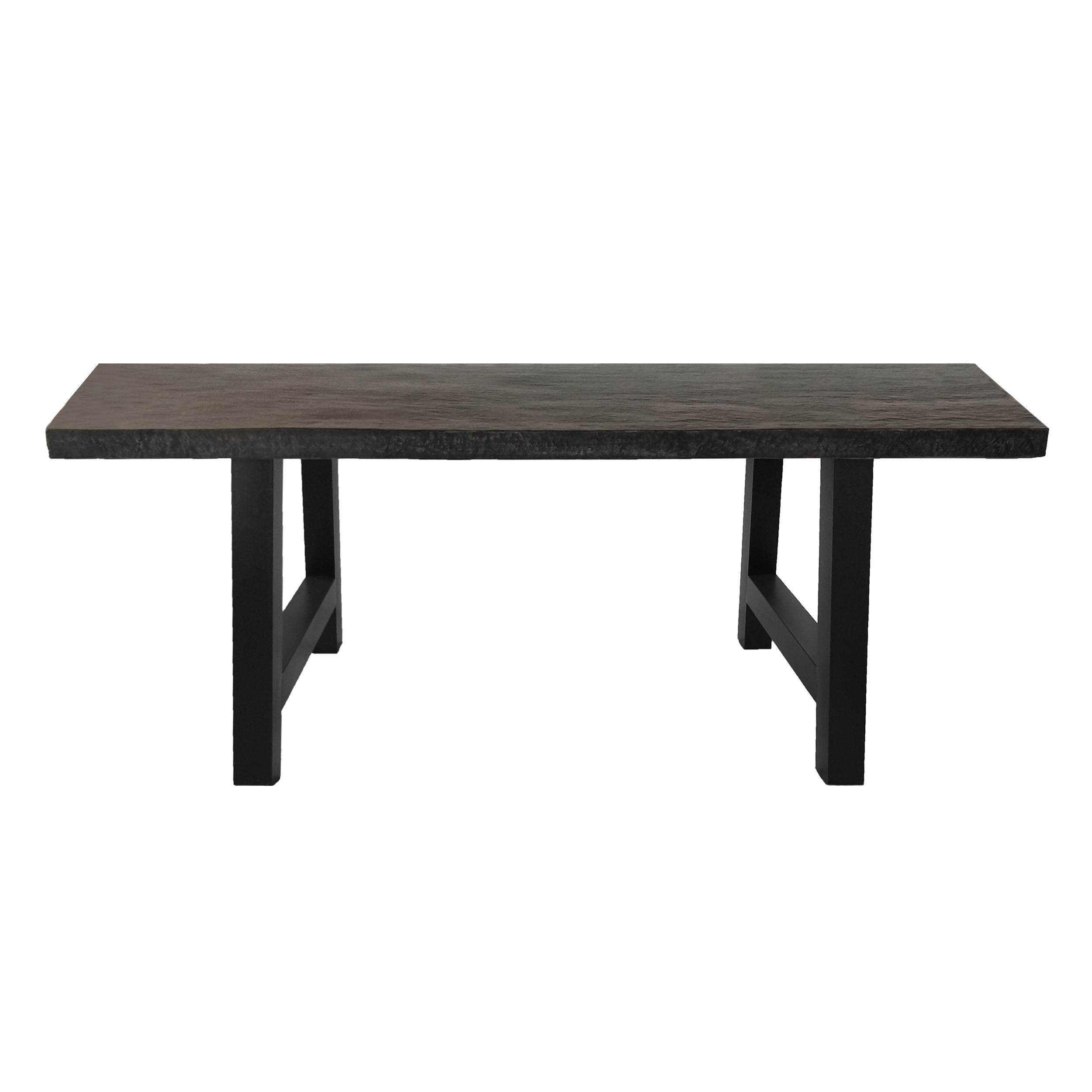 Gianni Outdoor Light Weight Concrete Dining Table, Stone Grey, Black - image 4 of 7