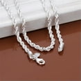thumbnail image 3 of RSAMD 925 silver 4Mm rope chain necklace jewelry men women lady cute 16-24inch wedding-22inch, 3 of 3
