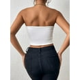 thumbnail image 4 of Womens Tube Tops Strapless Crop Tops Basic Backless Sleeveless Bandeau Going Out Cute 2025 Summer Outfits White M, 4 of 5