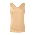 thumbnail image 6 of OIOLOYJM Women's Silk Satin Camisole Tank Tops Sleeveless Casual Dressy V Neck Blouses Business Work Shirts 2026 Summer Champagne S, 6 of 6