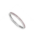 thumbnail image 4 of CHOOSE YOUR COLOR Pink CZ Round Eternity Stackable Ring .925 Sterling Silver Band Female Size 7, 4 of 4