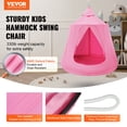 thumbnail image 2 of VEVOR Hanging Tree Tent, 330 LBS Capacity Hanging Tent Swing for Indoor and Outdoor Hammock Sensory Swing Chair w/LED Lights String, Inflatable Base, Ceiling Swing Pod Play Tent for Kids & Adults, 2 of 9