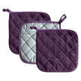 thumbnail image 2 of Oleegame 2PC 2 Pcs Count 6 Color Cotton Pot Holder Set Machine Washable Pot Holders Heat Kitchen Oven Towel Pot Holder Purple, 2 of 4