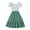Green, variant on Girls Summer Skirt Suit Size 10 Off Shoulder Crop Top Swing Pleated Skirt Children 2-piece Clothes Matching Set, Green, 11 Years