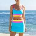 thumbnail image 2 of High Waisted Bikini Sets for Women Summer Beach Tummy Control Swimsuits 3 Piece Neon Swimwear with Skirt, 2 of 9