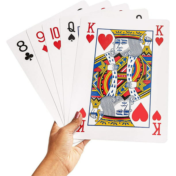 Super Jumbo Playing Cards Full Deck Huge Standard Print Novelty Poker Index Playing Cards, 8 X 11 inches Walmart.com