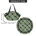 thumbnail image 4 of Abstract Celtic Knots Green 2-in-1 Foldable Picnic Blanket Tote Bag Shoulder Handbag, Large Circular Outdoor Mat for Beach Camping Park, 4 of 5