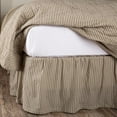 thumbnail image 2 of VHC Brands Sawyer Mill Ticking Striped Cotton Farmhouse Split Corners Gathered Twin Bed Skirt, 39x76x16, Charcoal Dark Creme White, 2 of 4