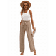 thumbnail image 2 of Pantalones Anchos de Salón para Mujer, Color Caqui, Talla M, 2 of 8