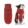 thumbnail image 1 of Gooby Chaleco Polar Para Perro Con Media Cremallera - Chaqueta Cálida Y Suave Con Correa Para Anilla En D - Suéter De Invierno Para Perros Pequeños - Borgoña Small, 1 of 1