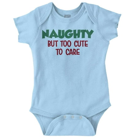 

Naughty Too Cute To Care Xmas Newborn Baby Boy Girl Romper Brisco Brands