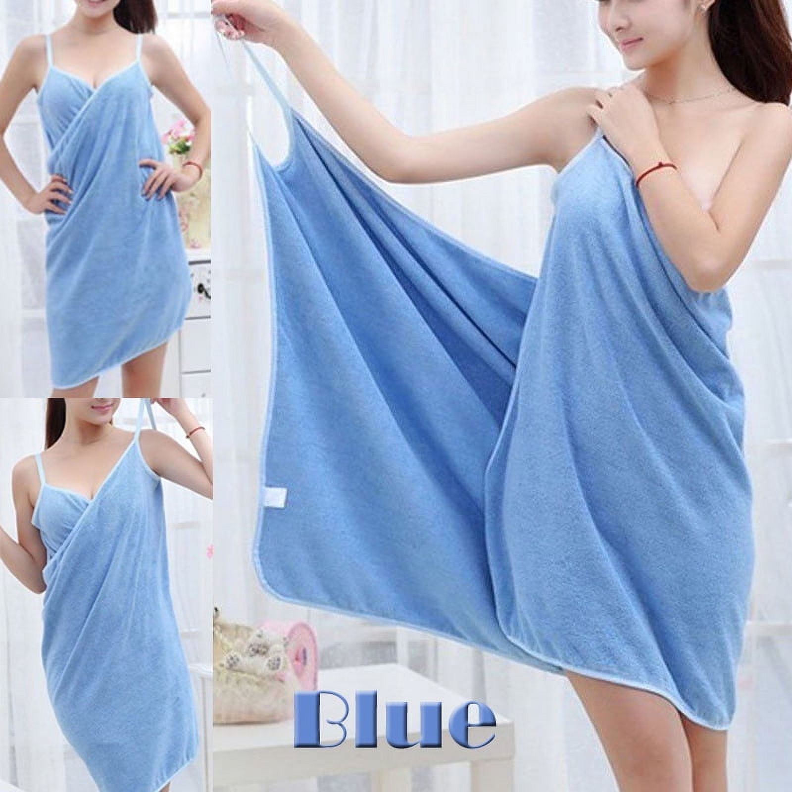 Women Large Bath Towels Girls Wearable Wrap Towel Dress Microfiber