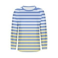 thumbnail image 3 of Maean Women Long Sleeve Striped Shirts Basic Crewneck Pullover Casual Tee Fall Outfits Color Block Fashion Tops, 3 of 7