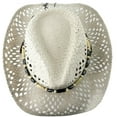 thumbnail image 2 of Straw Cowboy Hat Men Cowgirl Hats Women Sun Hat Sombreros Vagueros Classic Western Accents, 2 of 6