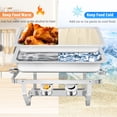 thumbnail image 3 of EVGTTI 8 Pack Chafing Dish Buffet Set,8Qt Rectangular 4×Half Pan+4×Full Pan Stainless Steel Catering Warmer Set with Water Pan for Parties, Events, Wedding, Camping, Dinner, 3 of 6