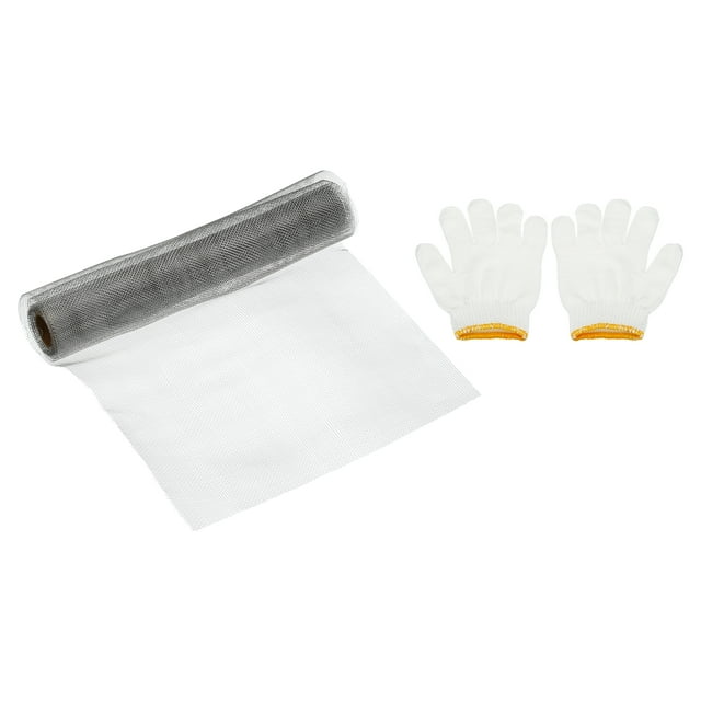 Unique Bargains 40'Lx16'W Woven Wire Mesh, 20Mesh 304 Stainless Steel Filter Screen with Gloves