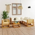 thumbnail image 1 of vidaXL 7 Piece Garden Lounge Set with Cushion Cream Solid Acacia Wood, 1 of 4