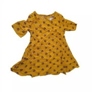 Old Navy Grils Toddler Dress Yellow Mustard With Flowers Size 2T
