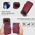 thumbnail image 5 of ELEHOLD Case for Google Pixel 9 Pro XL, 2-in-1 Magnetic Shockproof Leather Wallet Flip Case Cover, Detachable Card Holder with Stand,Winered, 5 of 5