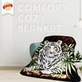 thumbnail image 4 of Faux Fur Throw Blanket Queen Size - White Tiger Blanket Faux Mink - Bed Blankets Queen Size, 4 of 10