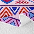 thumbnail image 5 of Castle Fairy Vintage Tribal Aztec Quilt Full 3-Piece,Boho Geometric Full Bedspread Sets,Red Blue Pink,1 Coverlet and 2 Pillowcases, 5 of 7