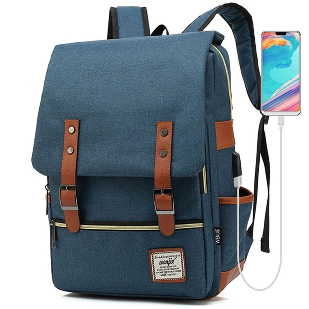 Avamo Vintage Laptop Backpack for Women Men College School Bag Bookbag ...