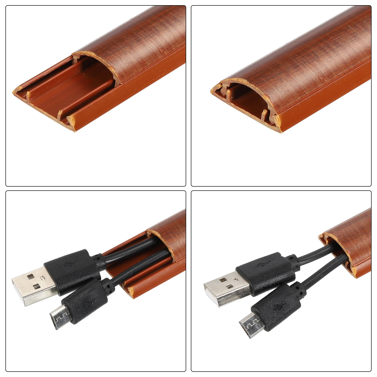Uxcell Cable Raceway Cord Cover for Wall 39 inchLx1.2 inchWx0.4 inchh Cord Hider Channel Brown for TV Wire Management, Size: 15.7Lx1.26Wx0.5H