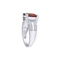 thumbnail image 3 of AFFY Princess Cut Red Simulated Garnet & White Cubic Zirconia Cocktail Engagement Ring In 14K White Gold Over Sterling Silver Ring Size - 7.5, 3 of 6