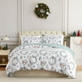 thumbnail image 6 of Southshore Fine Living, Inc. Christmas Queen Duvet Cover with Shams - Wreath & Reindeer Print, 6 of 8