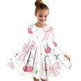thumbnail image 1 of Odeerbi Niñas Vestido de Patinadora Floral Acampanado Vestidos de Princesa 4-14 Años Niñas Vestido de Patinadora Cuello Redondo Vestido de Manga Larga, 1 of 4