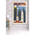 thumbnail image 3 of Philadelphia, Pennsylvania, Woodblock (36x54 Giclee Gallery Art Print, Vivid Textured Wall Decor), 3 of 3
